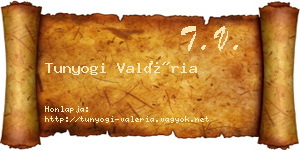 Tunyogi Valéria névjegykártya